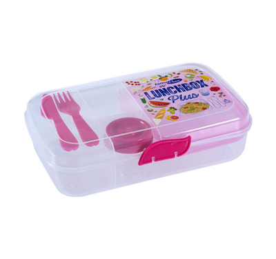 קופסת אוכל מחולקת ורוד